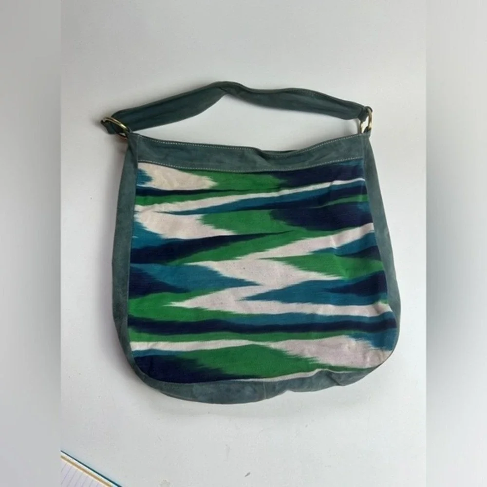 Vintage Authentic‎ MISSONI Italy Zig Zag Hobo Bag Purse Suede Knit KC